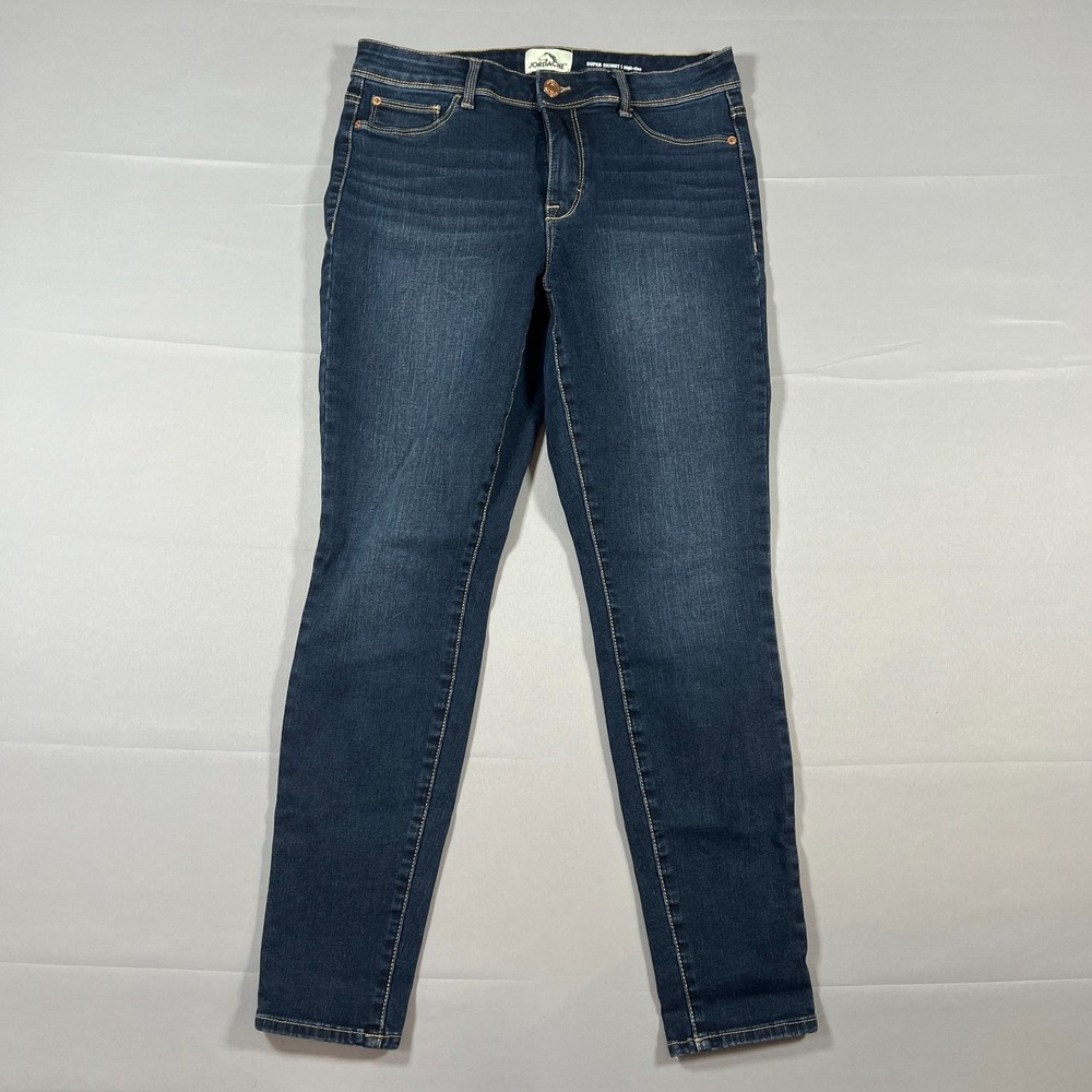 Jordache Super Skinny Jeans Womens 10 Blue Cotton Stretch Dark Wash High Rise
